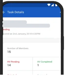 Task details screen showing members and home-visit status